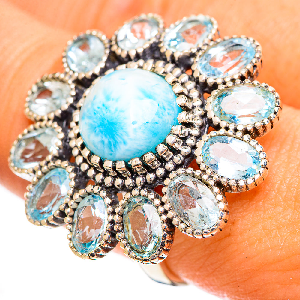 Larimar Rings handcrafted by Ana Silver Co - RING124453