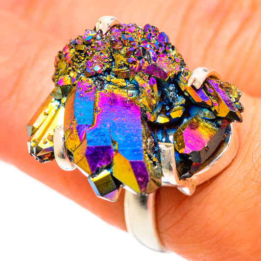 Titanium Sunshine Druzy Rings handcrafted by Ana Silver Co - RING124459