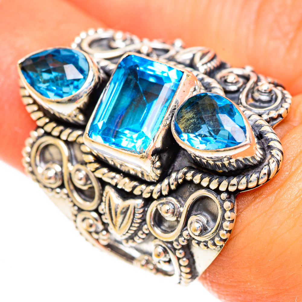 Swiss Blue Topaz Rings handcrafted by Ana Silver Co - RING124466