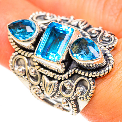 Swiss Blue Topaz Rings handcrafted by Ana Silver Co - RING124466