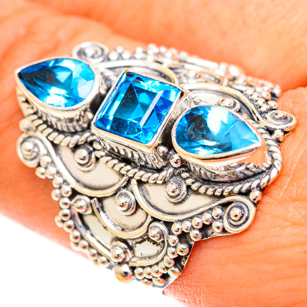 Swiss Blue Topaz Rings handcrafted by Ana Silver Co - RING124469