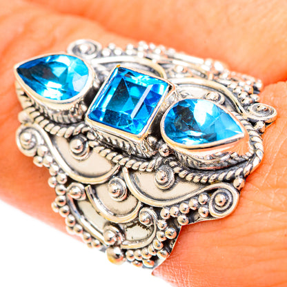 Swiss Blue Topaz Rings handcrafted by Ana Silver Co - RING124469