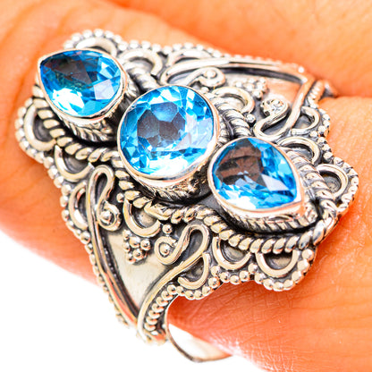 Swiss Blue Topaz Rings handcrafted by Ana Silver Co - RING124473