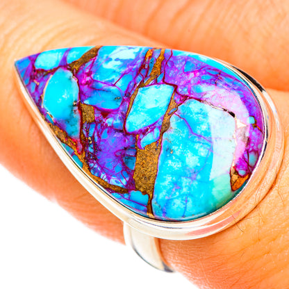 Purple Copper Composite Turquoise Rings handcrafted by Ana Silver Co - RING124477