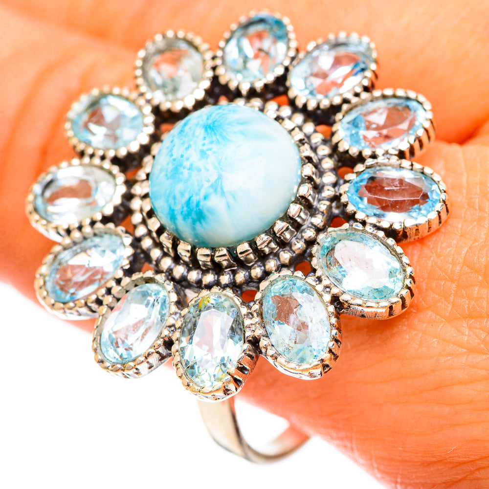 Larimar Rings handcrafted by Ana Silver Co - RING124491