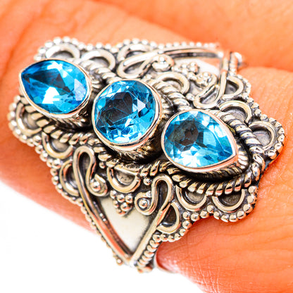 Swiss Blue Topaz Rings handcrafted by Ana Silver Co - RING124493