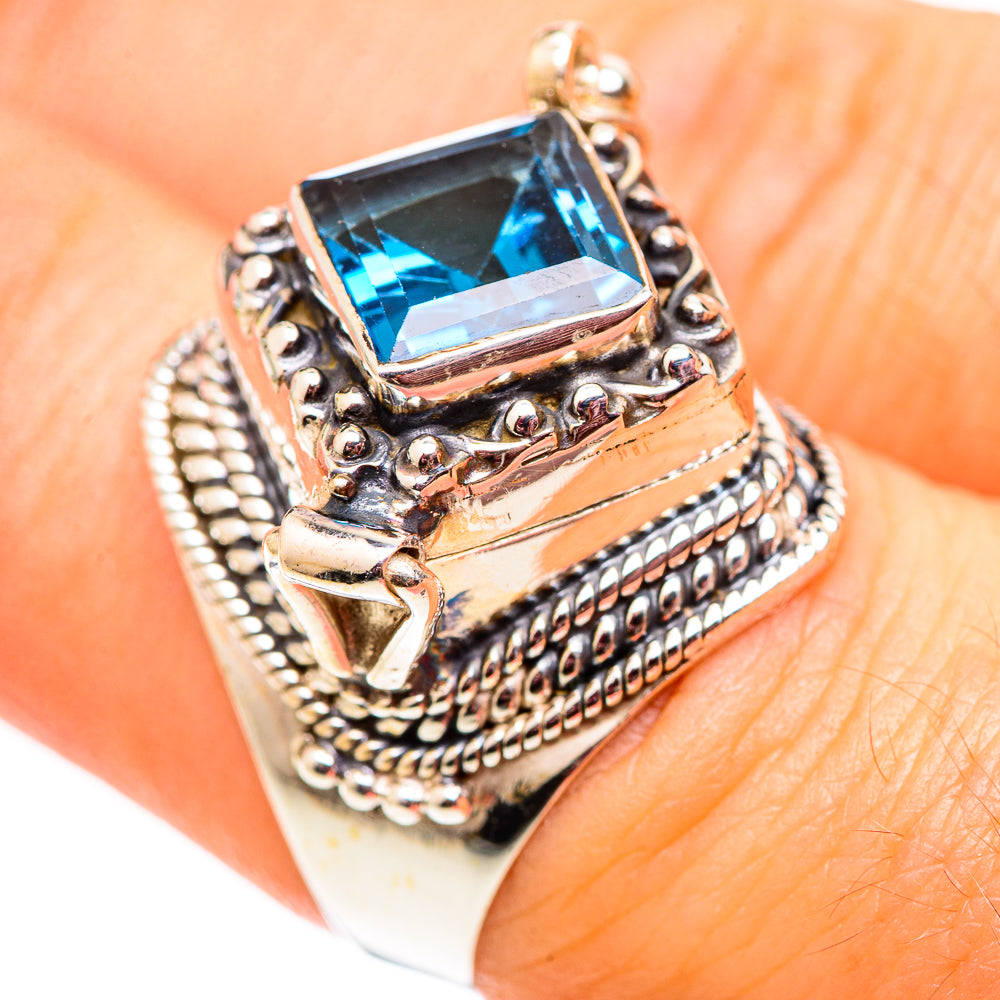 Swiss Blue Topaz Rings handcrafted by Ana Silver Co - RING124503
