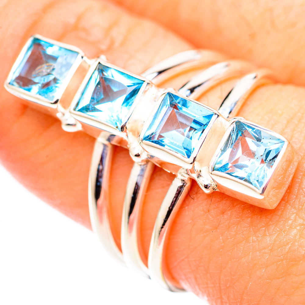 Swiss Blue Topaz Rings handcrafted by Ana Silver Co - RING124506