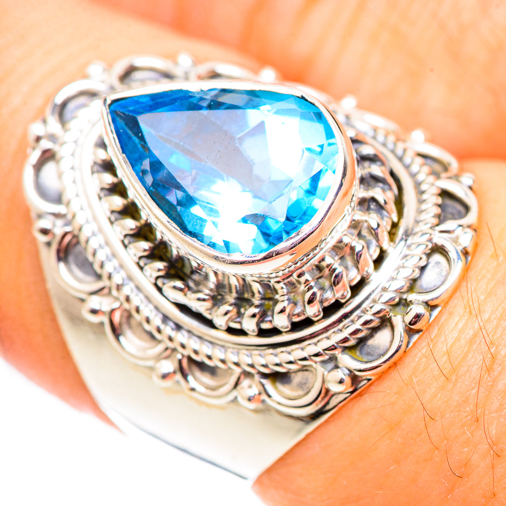 Swiss Blue Topaz Rings handcrafted by Ana Silver Co - RING124507
