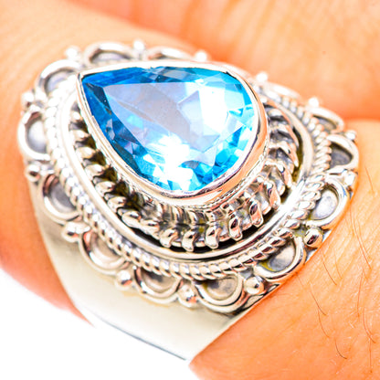 Swiss Blue Topaz Rings handcrafted by Ana Silver Co - RING124507