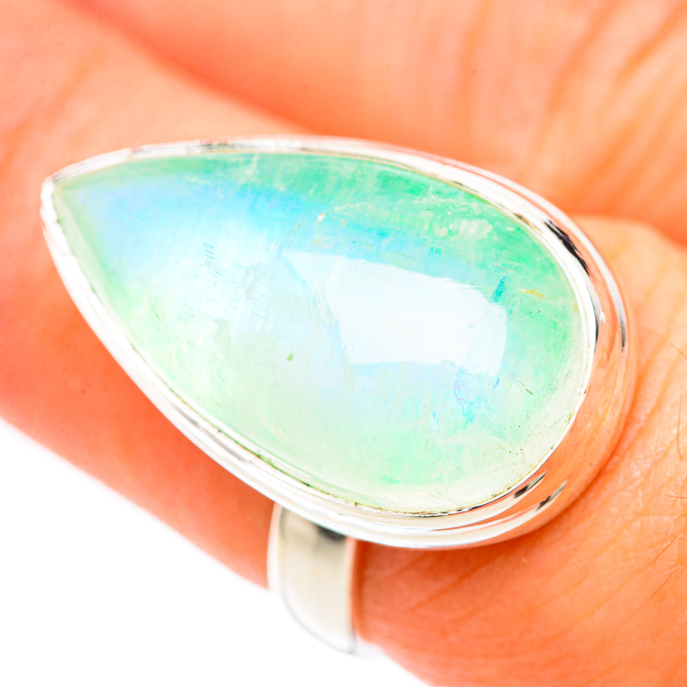 Green Moonstone Rings handcrafted by Ana Silver Co - RING124509