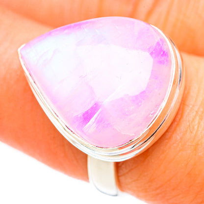 Pink Moonstone Rings handcrafted by Ana Silver Co - RING124513