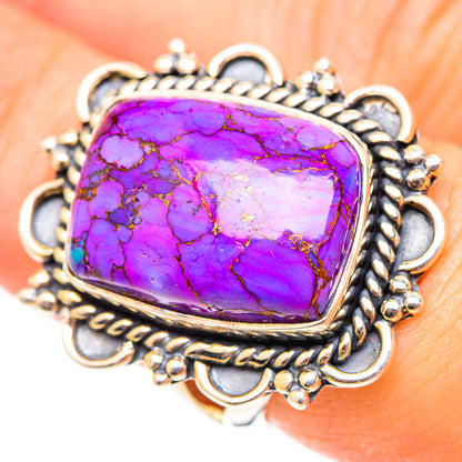 Purple Copper Composite Turquoise Rings handcrafted by Ana Silver Co - RING124516