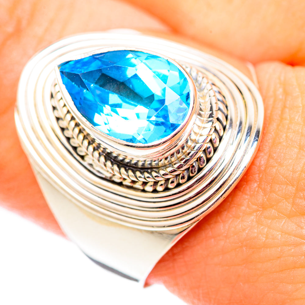 Swiss Blue Topaz Rings handcrafted by Ana Silver Co - RING124527