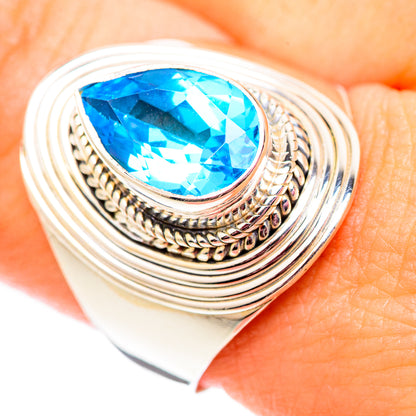 Swiss Blue Topaz Rings handcrafted by Ana Silver Co - RING124527