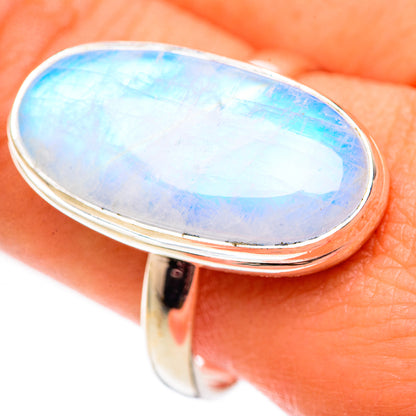 Rainbow Moonstone Rings handcrafted by Ana Silver Co - RING124552