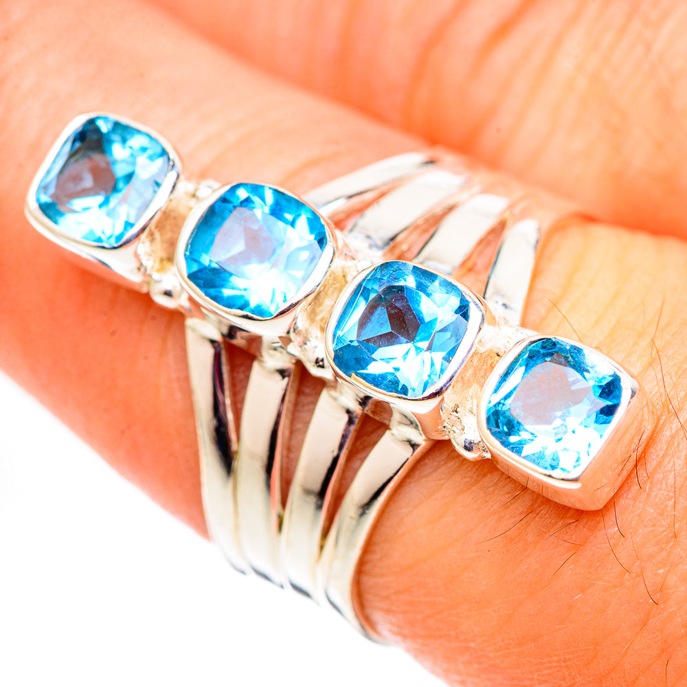 Swiss Blue Topaz Rings handcrafted by Ana Silver Co - RING124553