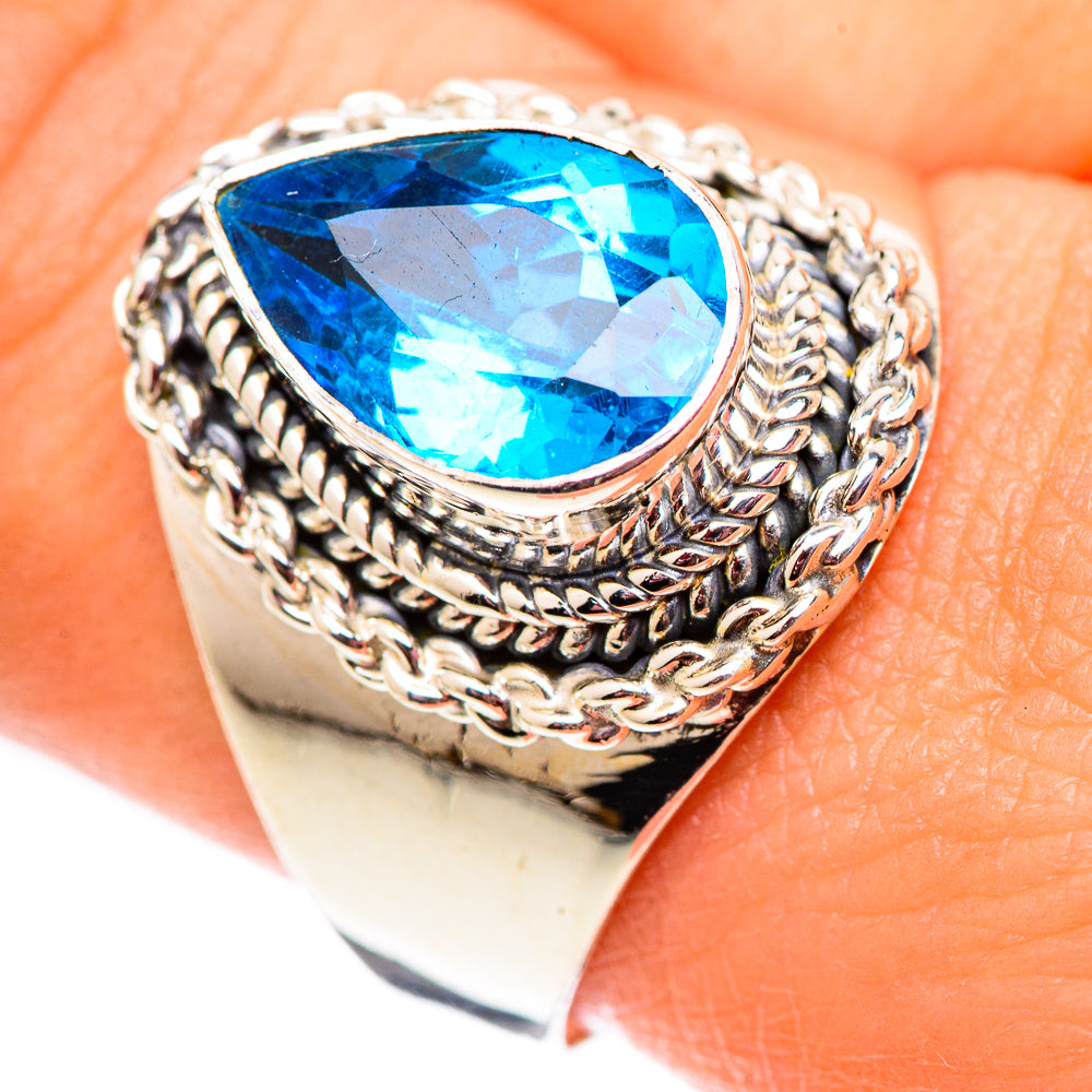 Swiss Blue Topaz Rings handcrafted by Ana Silver Co - RING124556