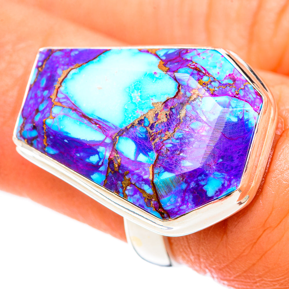 Purple Copper Composite Turquoise Rings handcrafted by Ana Silver Co - RING124565