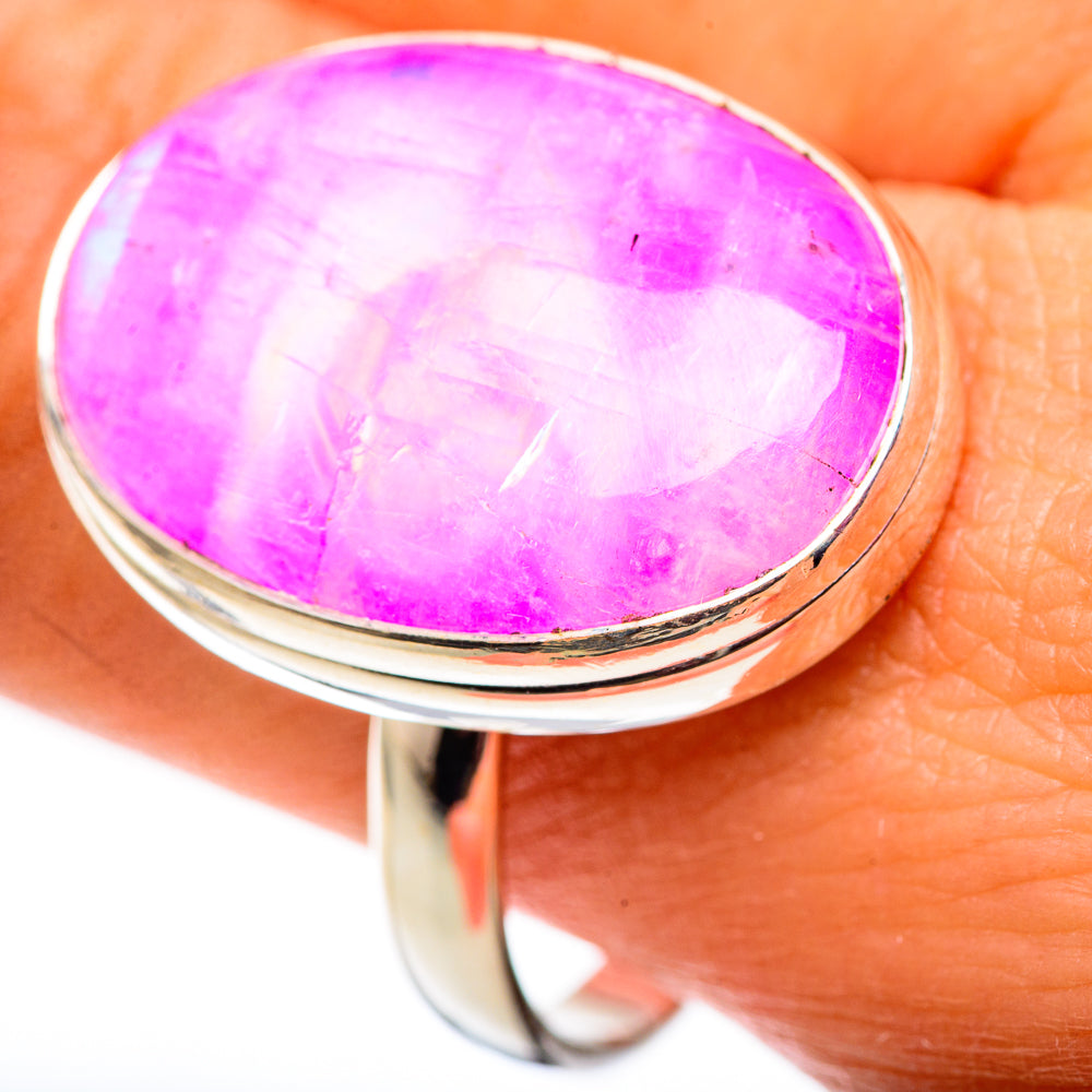 Pink Moonstone Rings handcrafted by Ana Silver Co - RING124588