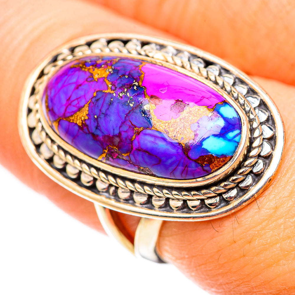 Purple Copper Composite Turquoise Rings handcrafted by Ana Silver Co - RING124590