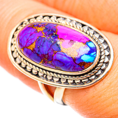Purple Copper Composite Turquoise Rings handcrafted by Ana Silver Co - RING124590