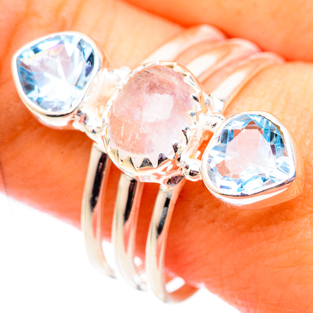 Rainbow Moonstone Rings handcrafted by Ana Silver Co - RING124607