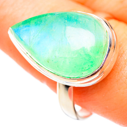 Green Moonstone Rings handcrafted by Ana Silver Co - RING124609