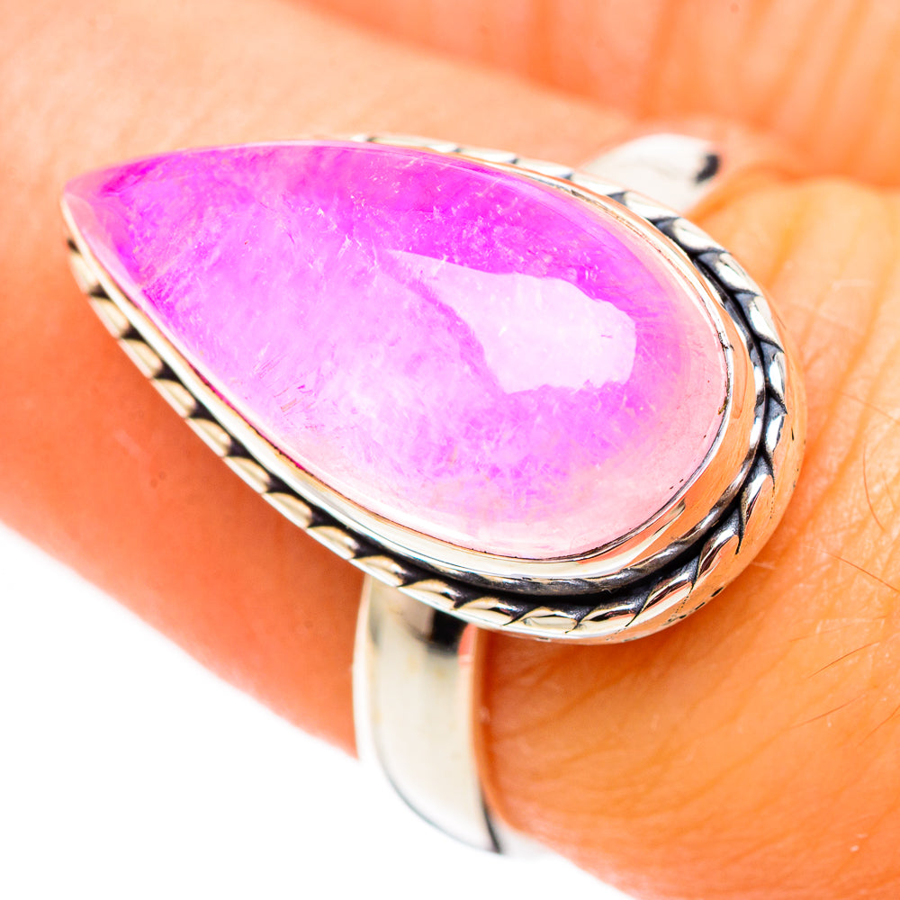 Pink Moonstone Rings handcrafted by Ana Silver Co - RING124611