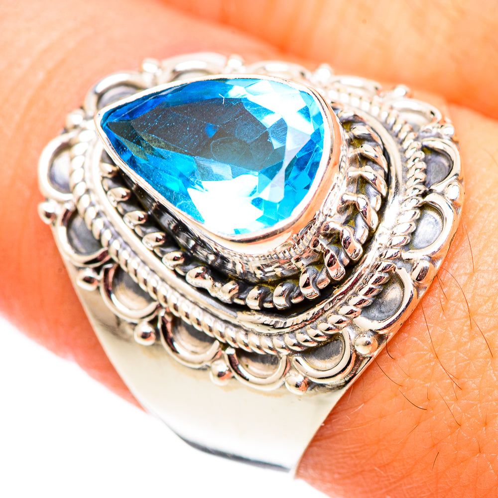 Swiss Blue Topaz Rings handcrafted by Ana Silver Co - RING124622