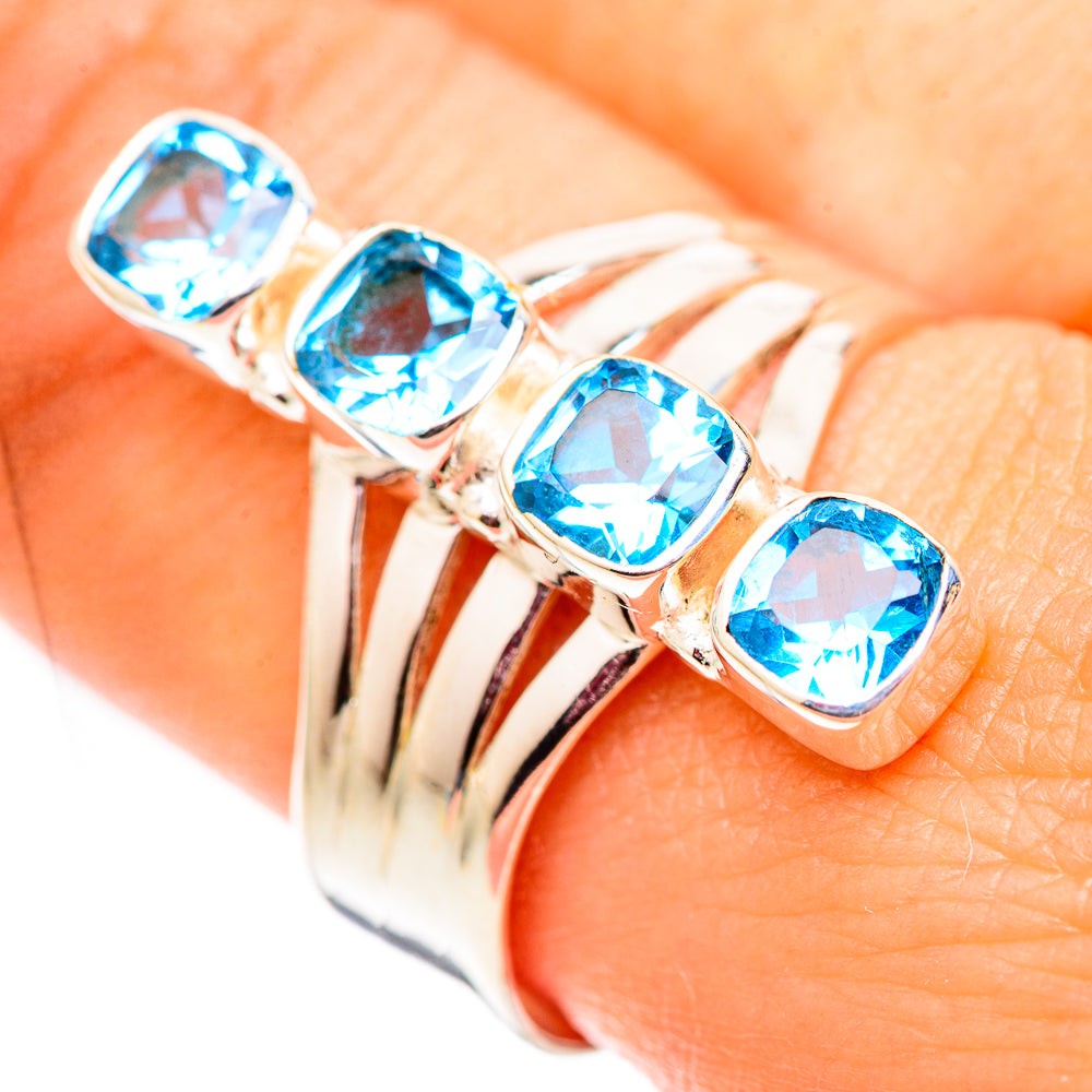 Swiss Blue Topaz Rings handcrafted by Ana Silver Co - RING124625