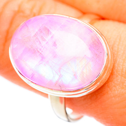 Pink Moonstone Rings handcrafted by Ana Silver Co - RING124634