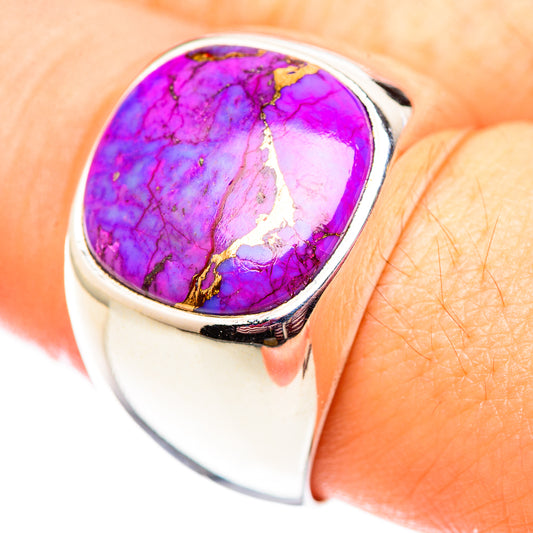 Purple Copper Composite Turquoise Rings handcrafted by Ana Silver Co - RING124636