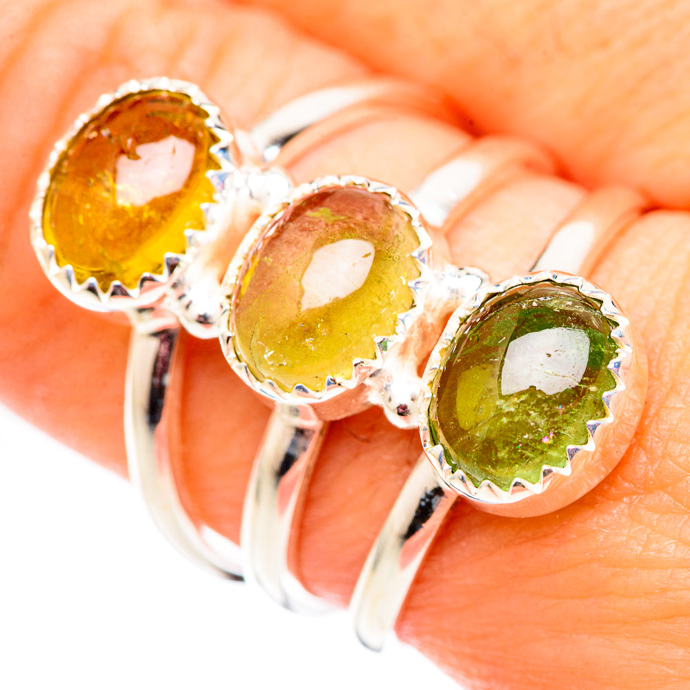 Green Tourmaline Rings handcrafted by Ana Silver Co - RING124640