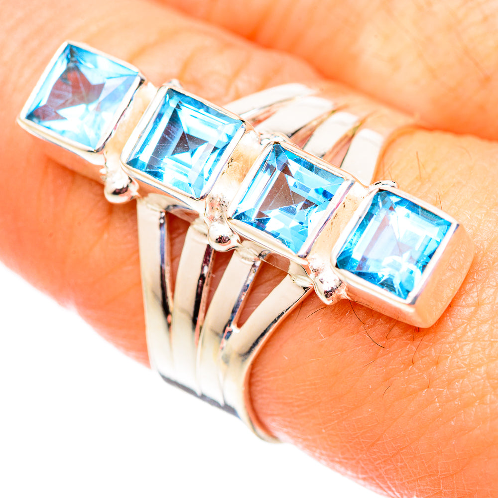 Swiss Blue Topaz Rings handcrafted by Ana Silver Co - RING124646