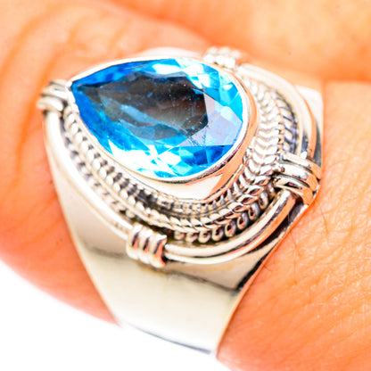 Swiss Blue Topaz Rings handcrafted by Ana Silver Co - RING124648