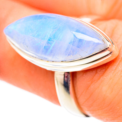Rainbow Moonstone Rings handcrafted by Ana Silver Co - RING124649