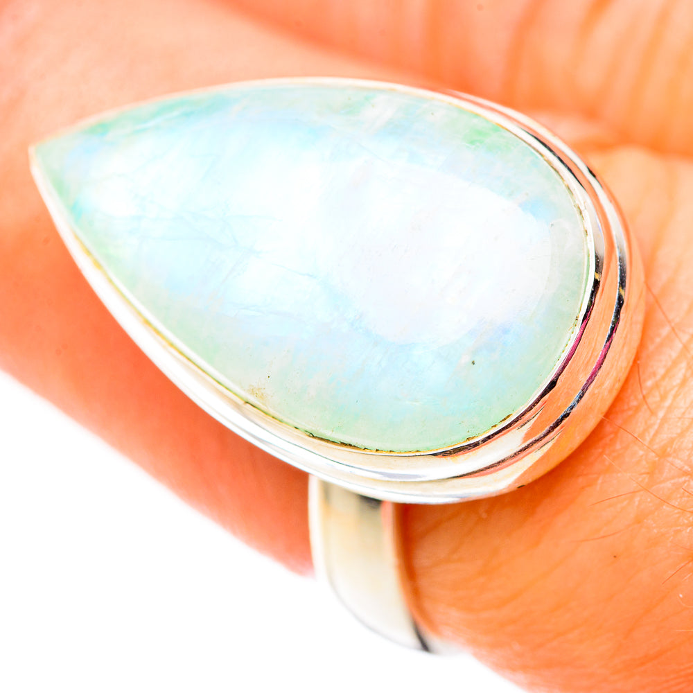 Green Moonstone Rings handcrafted by Ana Silver Co - RING124653