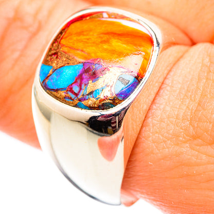 Kingman Pink Dahlia Turquoise Rings handcrafted by Ana Silver Co - RING124660