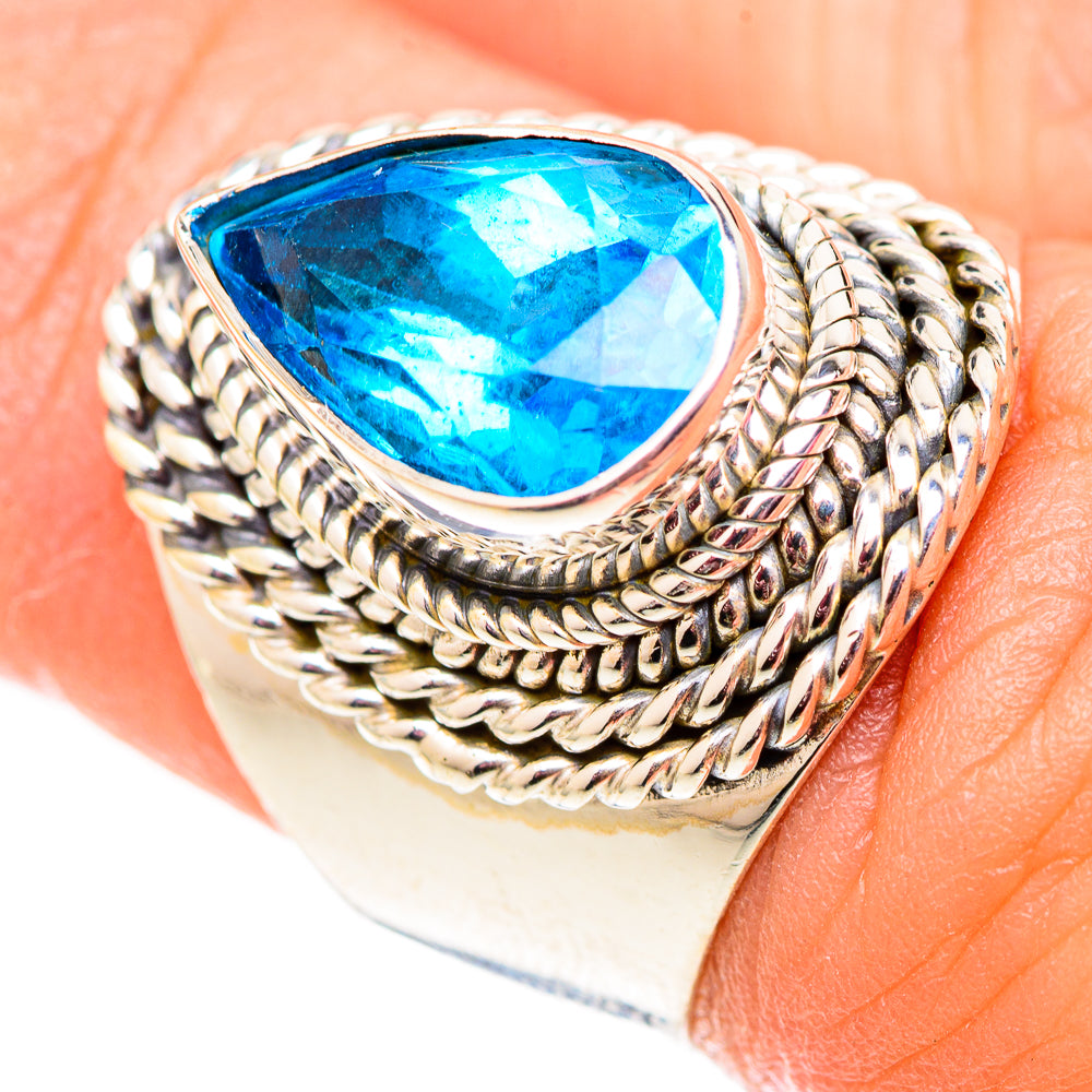 Swiss Blue Topaz Rings handcrafted by Ana Silver Co - RING124666