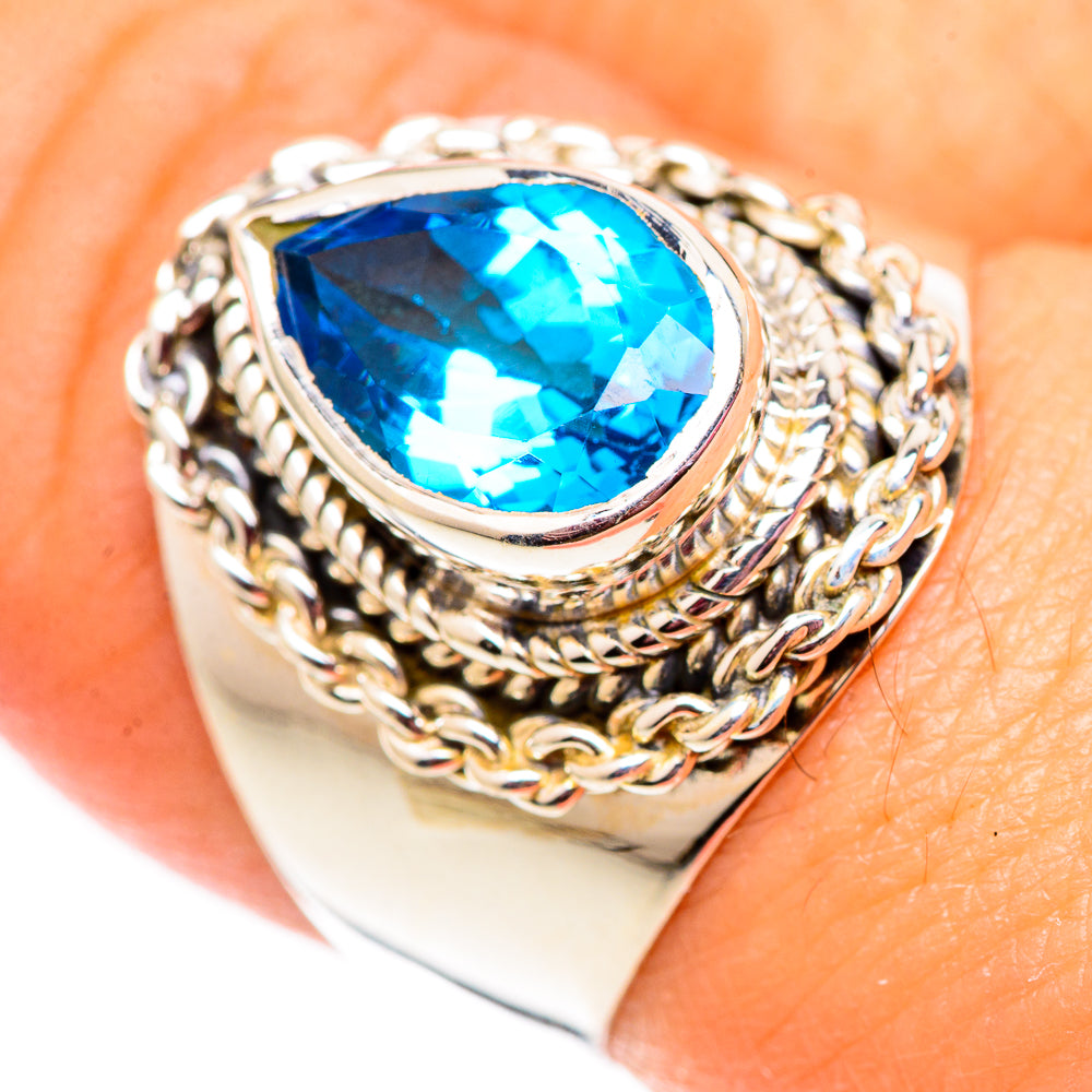 Swiss Blue Topaz Rings handcrafted by Ana Silver Co - RING124670
