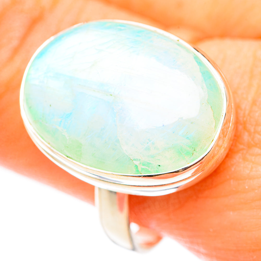 Green Moonstone Rings handcrafted by Ana Silver Co - RING124673