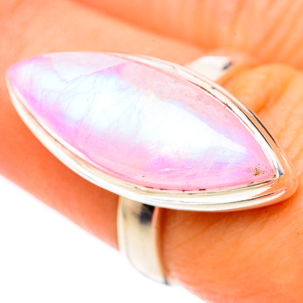 Pink Moonstone Rings handcrafted by Ana Silver Co - RING124676