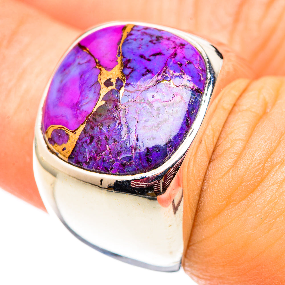 Purple Copper Composite Turquoise Rings handcrafted by Ana Silver Co - RING124679
