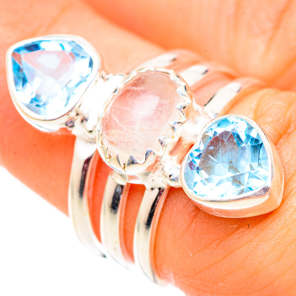 Rainbow Moonstone Rings handcrafted by Ana Silver Co - RING124686