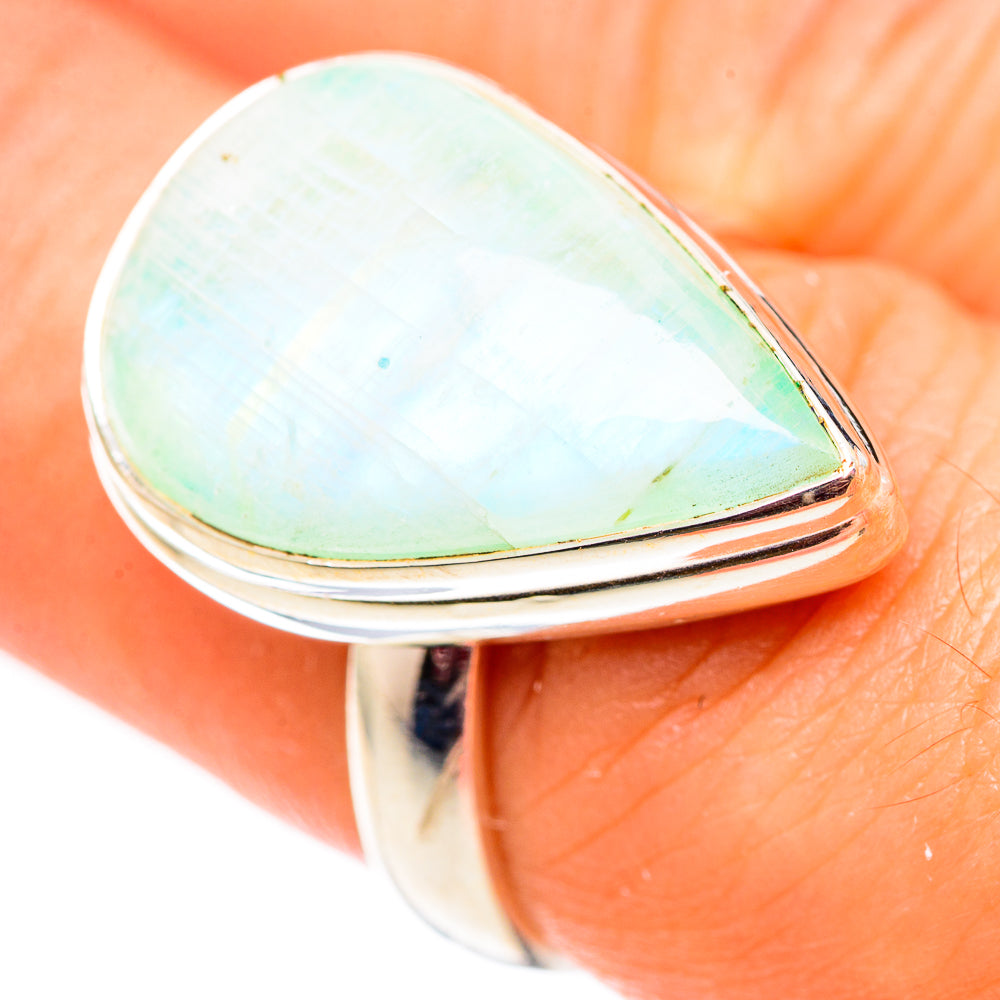 Green Moonstone Rings handcrafted by Ana Silver Co - RING124688