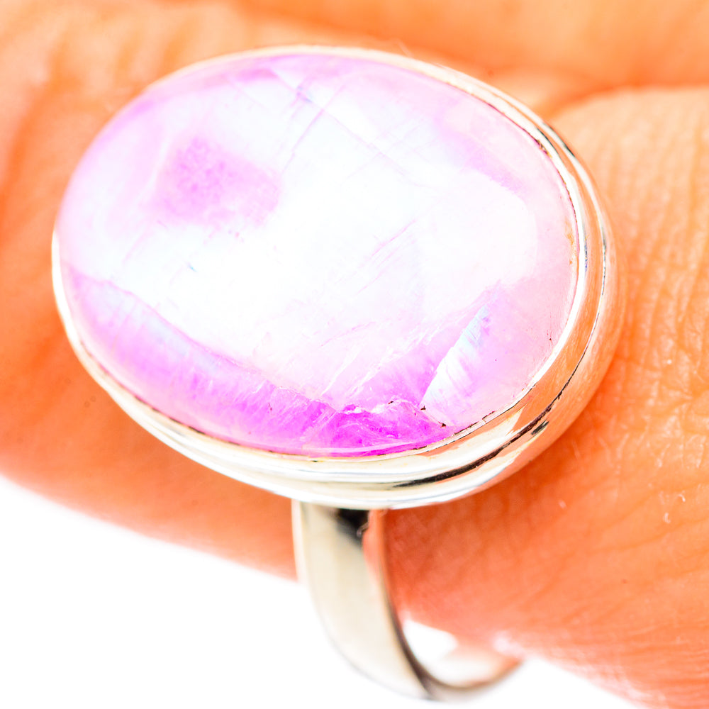 Pink Moonstone Rings handcrafted by Ana Silver Co - RING124691