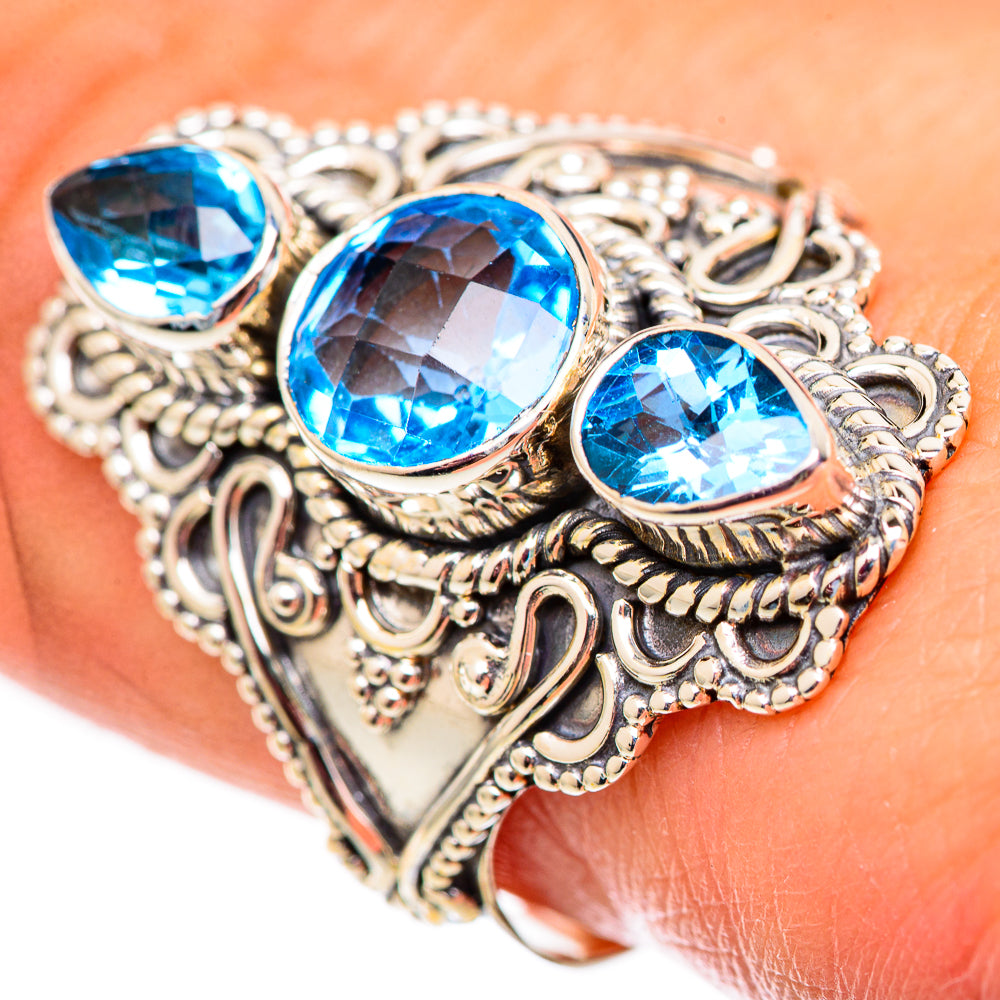 Swiss Blue Topaz Rings handcrafted by Ana Silver Co - RING124707