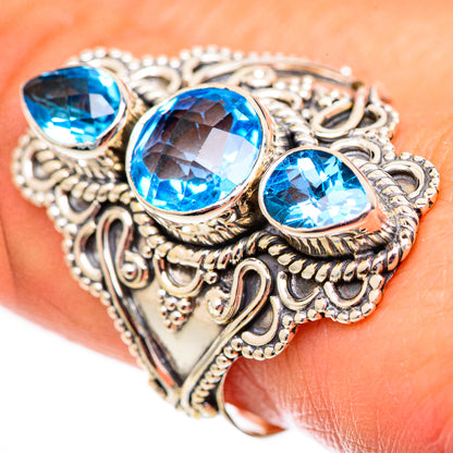 Swiss Blue Topaz Rings handcrafted by Ana Silver Co - RING124707