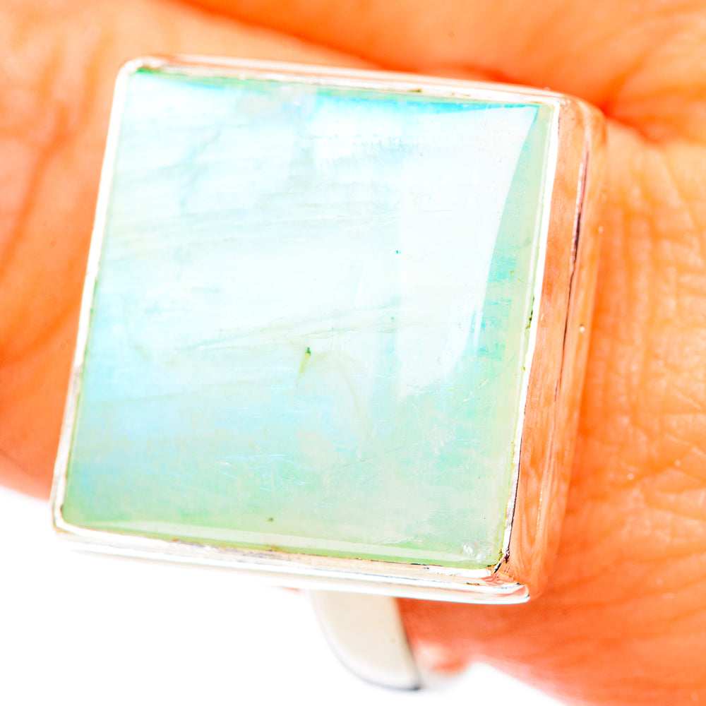 Green Moonstone Rings handcrafted by Ana Silver Co - RING124713